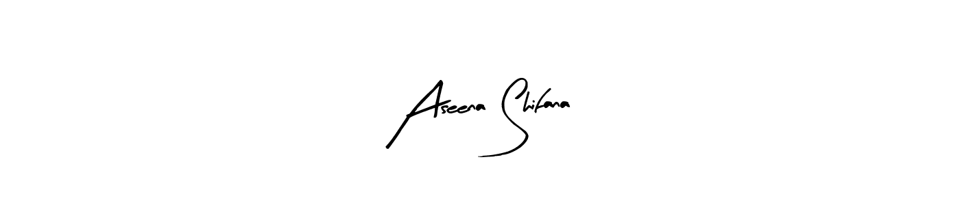 Create a beautiful signature design for name Aseena Shifana. With this signature (Arty Signature) fonts, you can make a handwritten signature for free. Aseena Shifana signature style 8 images and pictures png