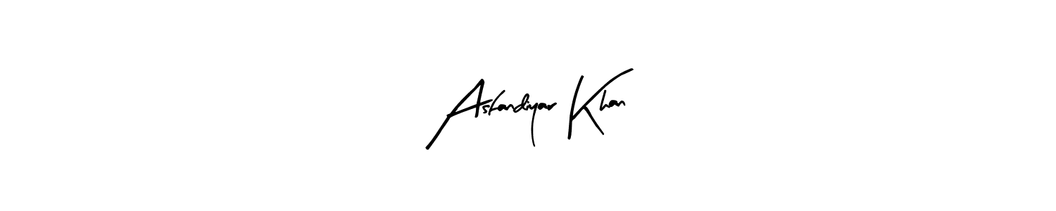The best way (Arty Signature) to make a short signature is to pick only two or three words in your name. The name Asfandiyar Khan include a total of six letters. For converting this name. Asfandiyar Khan signature style 8 images and pictures png