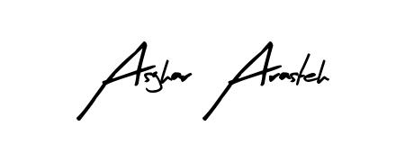 A modern signature idea for name Asghar Arasteh using Arty Signature font. Clean strokes and elegant curves make it stand out instantly. Asghar Arasteh signature style 8 images and pictures png