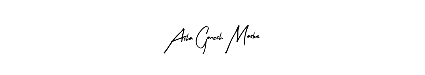 Arty Signature is a professional signature style that is perfect for those who want to add a touch of class to their signature. It is also a great choice for those who want to make their signature more unique. Get Asha Ganesh Maske name to fancy signature for free. Asha Ganesh Maske signature style 8 images and pictures png