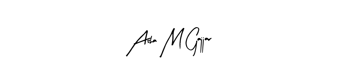 Similarly Arty Signature is the best handwritten signature design. Signature creator online .You can use it as an online autograph creator for name Asha M Gajjar. Asha M Gajjar signature style 8 images and pictures png