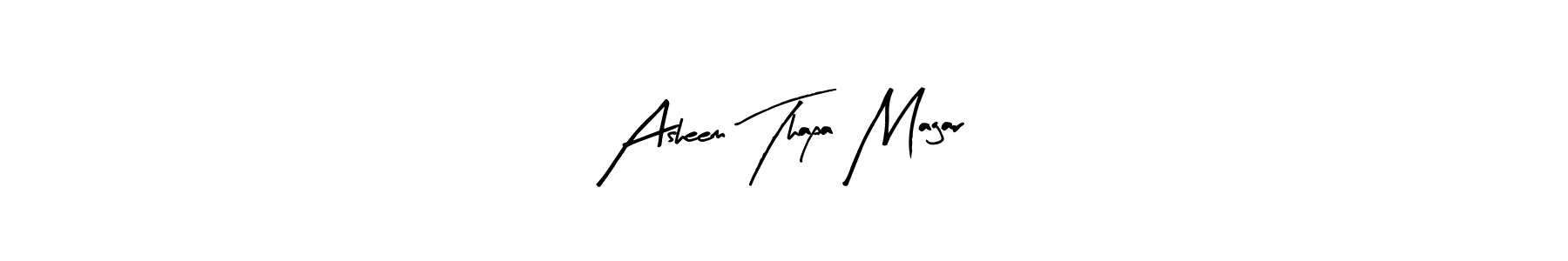 Arty Signature is a professional signature style that is perfect for those who want to add a touch of class to their signature. It is also a great choice for those who want to make their signature more unique. Get Asheem Thapa Magar name to fancy signature for free. Asheem Thapa Magar signature style 8 images and pictures png