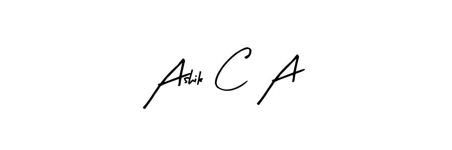 Make a beautiful signature design for name Ashik C A. With this signature (Arty Signature) style, you can create a handwritten signature for free. Ashik C A signature style 8 images and pictures png