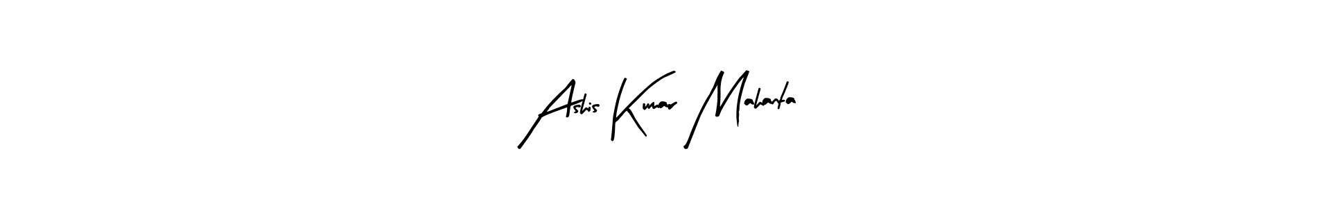 The best way (Arty Signature) to make a short signature is to pick only two or three words in your name. The name Ashis Kumar Mahanta include a total of six letters. For converting this name. Ashis Kumar Mahanta signature style 8 images and pictures png