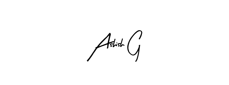 Similarly Arty Signature is the best handwritten signature design. Signature creator online .You can use it as an online autograph creator for name Ashish G. Ashish G signature style 8 images and pictures png