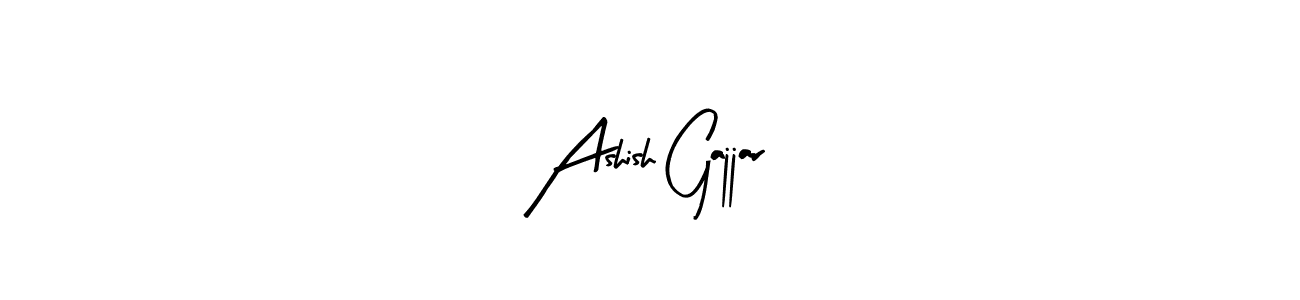 How to make Ashish Gajjar name signature. Use Arty Signature style for creating short signs online. This is the latest handwritten sign. Ashish Gajjar signature style 8 images and pictures png
