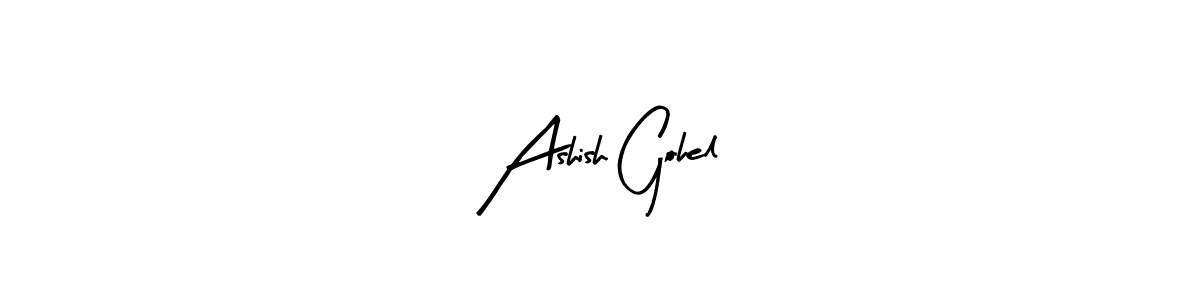 if you are searching for the best signature style for your name Ashish Gohel. so please give up your signature search. here we have designed multiple signature styles  using Arty Signature. Ashish Gohel signature style 8 images and pictures png