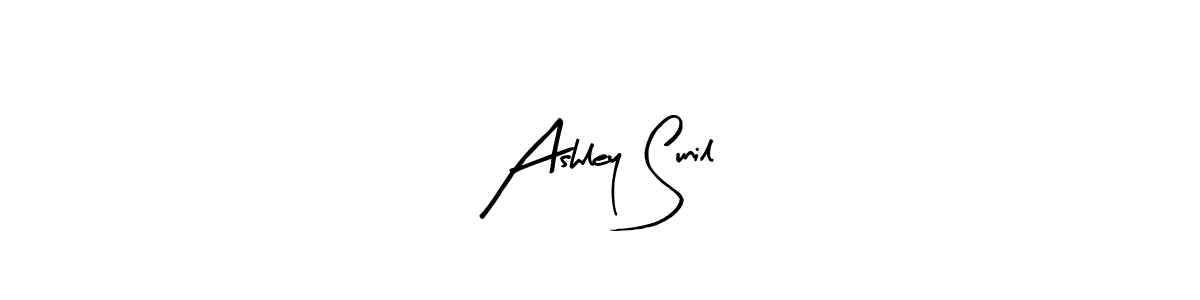 How to make Ashley Sunil name signature. Use Arty Signature style for creating short signs online. This is the latest handwritten sign. Ashley Sunil signature style 8 images and pictures png