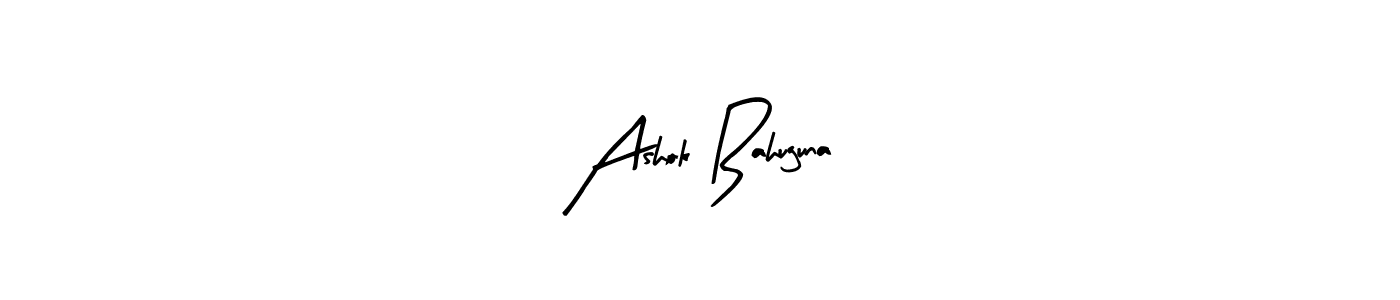 The best way (Arty Signature) to make a short signature is to pick only two or three words in your name. The name Ashok Bahuguna include a total of six letters. For converting this name. Ashok Bahuguna signature style 8 images and pictures png