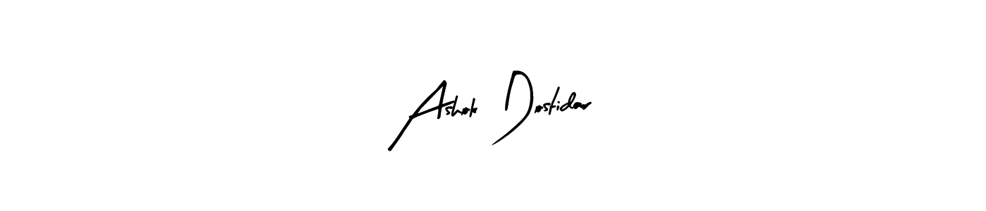 Similarly Arty Signature is the best handwritten signature design. Signature creator online .You can use it as an online autograph creator for name Ashok Dostidar. Ashok Dostidar signature style 8 images and pictures png