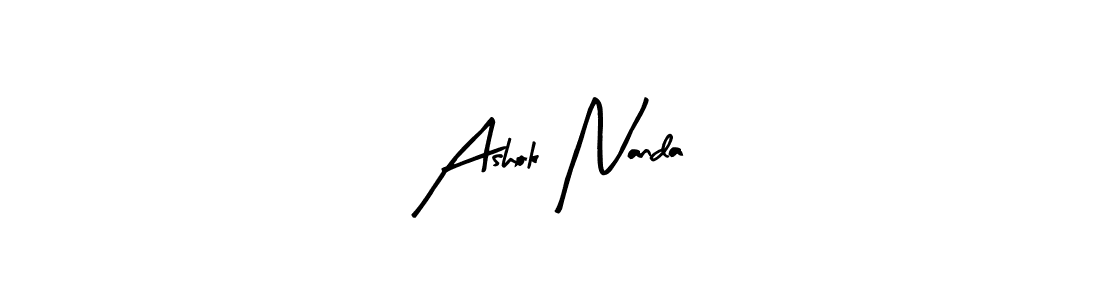 Create a beautiful signature design for name Ashok Nanda. With this signature (Arty Signature) fonts, you can make a handwritten signature for free. Ashok Nanda signature style 8 images and pictures png