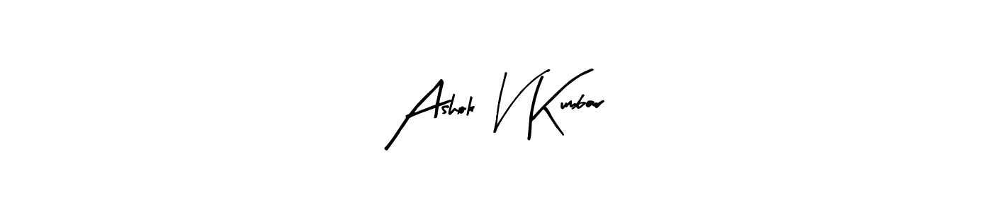 Make a beautiful signature design for name Ashok V Kumbar. With this signature (Arty Signature) style, you can create a handwritten signature for free. Ashok V Kumbar signature style 8 images and pictures png