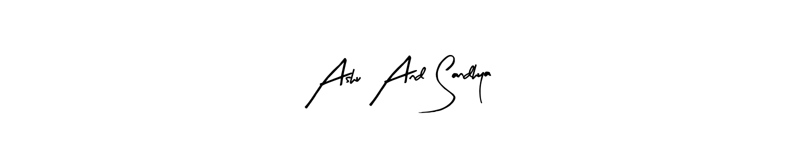 Create a beautiful signature design for name Ashu And Sandhya. With this signature (Arty Signature) fonts, you can make a handwritten signature for free. Ashu And Sandhya signature style 8 images and pictures png