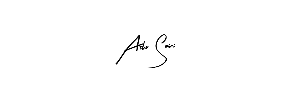 You should practise on your own different ways (Arty Signature) to write your name (Ashu Saini) in signature. don't let someone else do it for you. Ashu Saini signature style 8 images and pictures png