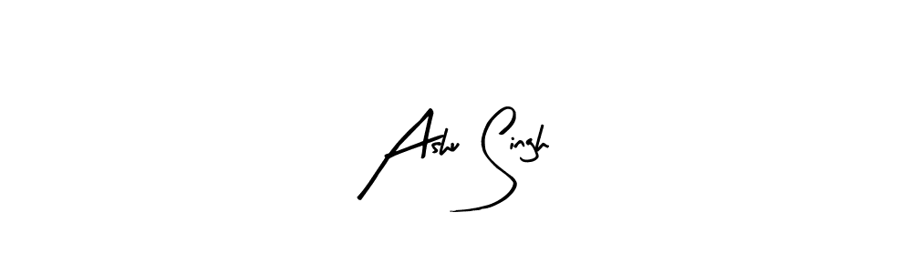 Make a beautiful signature design for name Ashu Singh. With this signature (Arty Signature) style, you can create a handwritten signature for free. Ashu Singh signature style 8 images and pictures png