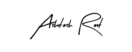 A sleek calligraphic signature for name Ashutosh Rout utilizing Arty Signature styling. Great for adding personal signatures to photos and art. Ashutosh Rout signature style 8 images and pictures png