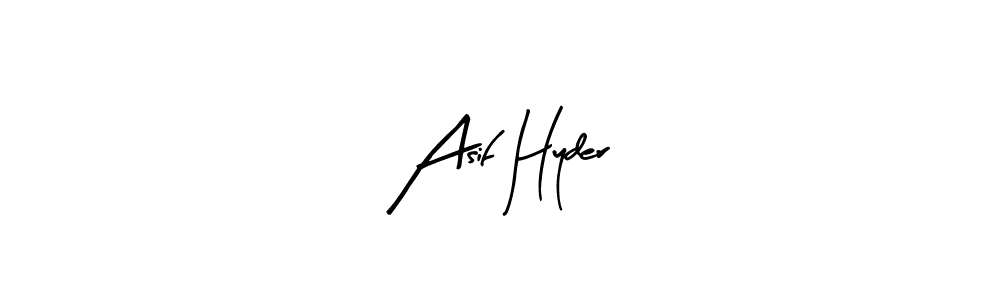 Arty Signature is a professional signature style that is perfect for those who want to add a touch of class to their signature. It is also a great choice for those who want to make their signature more unique. Get Asif Hyder name to fancy signature for free. Asif Hyder signature style 8 images and pictures png