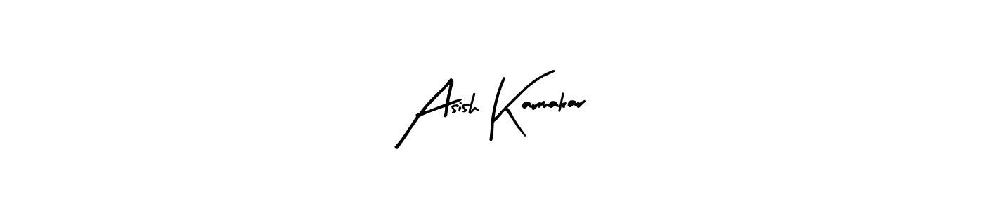Arty Signature is a professional signature style that is perfect for those who want to add a touch of class to their signature. It is also a great choice for those who want to make their signature more unique. Get Asish Karmakar name to fancy signature for free. Asish Karmakar signature style 8 images and pictures png
