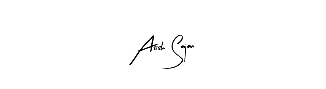 Make a beautiful signature design for name Asish Sajan. With this signature (Arty Signature) style, you can create a handwritten signature for free. Asish Sajan signature style 8 images and pictures png