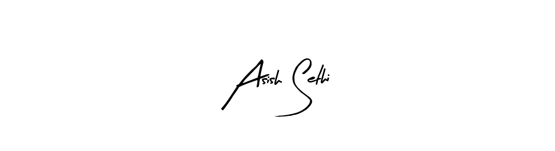 Create a beautiful signature design for name Asish Sethi. With this signature (Arty Signature) fonts, you can make a handwritten signature for free. Asish Sethi signature style 8 images and pictures png