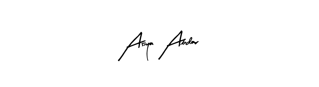 How to make Asiya Abdar name signature. Use Arty Signature style for creating short signs online. This is the latest handwritten sign. Asiya Abdar signature style 8 images and pictures png