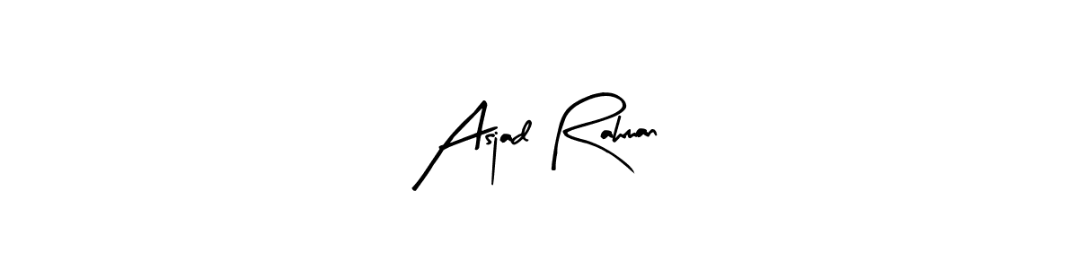 This is the best signature style for the Asjad Rahman name. Also you like these signature font (Arty Signature). Mix name signature. Asjad Rahman signature style 8 images and pictures png