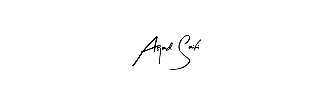 Create a beautiful signature design for name Asjad Saifi. With this signature (Arty Signature) fonts, you can make a handwritten signature for free. Asjad Saifi signature style 8 images and pictures png