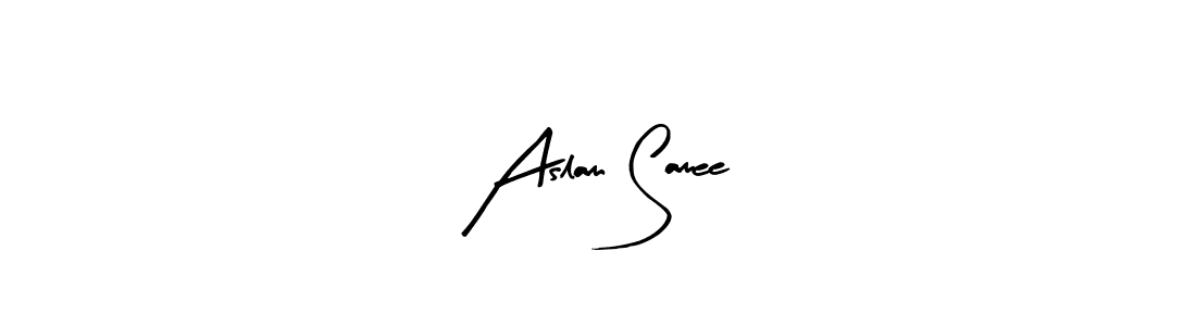 Similarly Arty Signature is the best handwritten signature design. Signature creator online .You can use it as an online autograph creator for name Aslam Samee. Aslam Samee signature style 8 images and pictures png