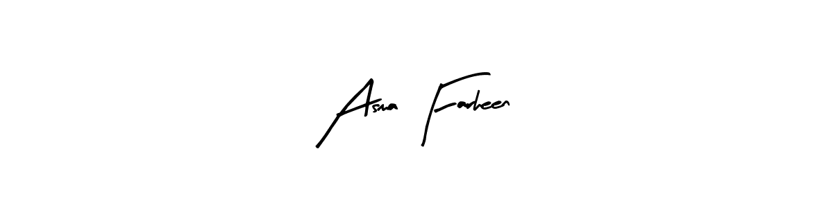 Make a beautiful signature design for name Asma Farheen. With this signature (Arty Signature) style, you can create a handwritten signature for free. Asma Farheen signature style 8 images and pictures png