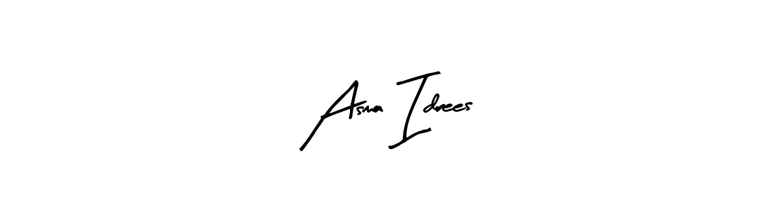 You should practise on your own different ways (Arty Signature) to write your name (Asma Idrees) in signature. don't let someone else do it for you. Asma Idrees signature style 8 images and pictures png
