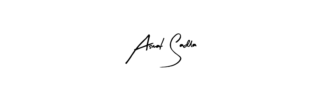 Similarly Arty Signature is the best handwritten signature design. Signature creator online .You can use it as an online autograph creator for name Asmat Sadla. Asmat Sadla signature style 8 images and pictures png