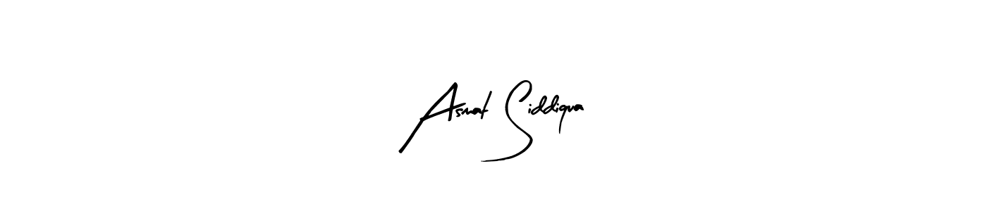 Make a beautiful signature design for name Asmat Siddiqua. With this signature (Arty Signature) style, you can create a handwritten signature for free. Asmat Siddiqua signature style 8 images and pictures png