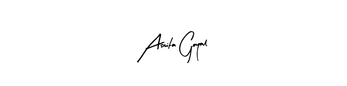 Similarly Arty Signature is the best handwritten signature design. Signature creator online .You can use it as an online autograph creator for name Asmita Goyal. Asmita Goyal signature style 8 images and pictures png