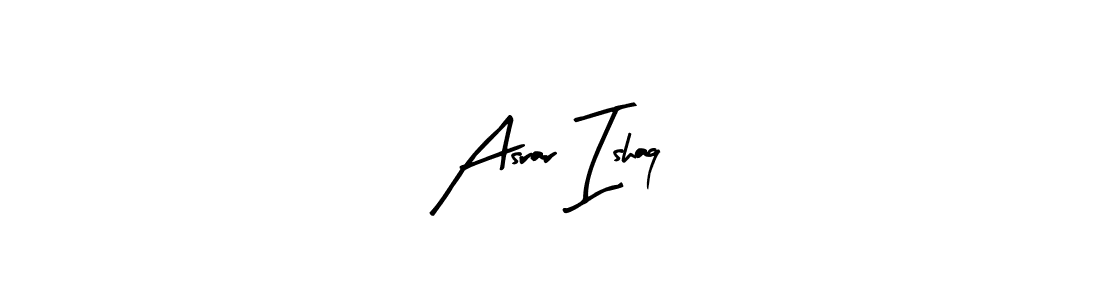 Arty Signature is a professional signature style that is perfect for those who want to add a touch of class to their signature. It is also a great choice for those who want to make their signature more unique. Get Asrar Ishaq name to fancy signature for free. Asrar Ishaq signature style 8 images and pictures png