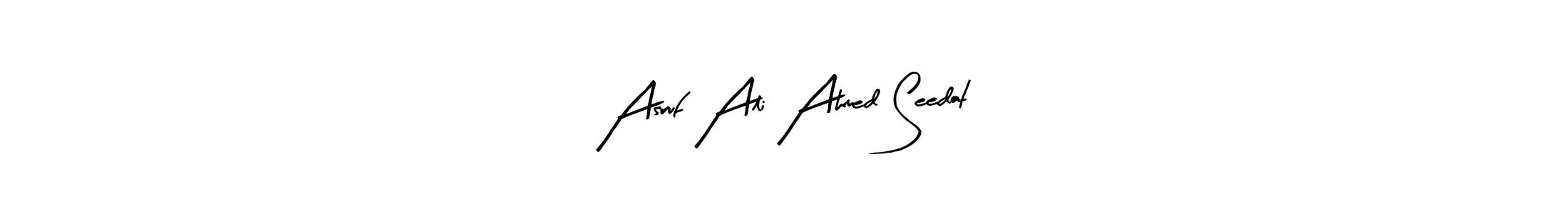 Also You can easily find your signature by using the search form. We will create Asruf Ali Ahmed Seedat name handwritten signature images for you free of cost using Arty Signature sign style. Asruf Ali Ahmed Seedat signature style 8 images and pictures png
