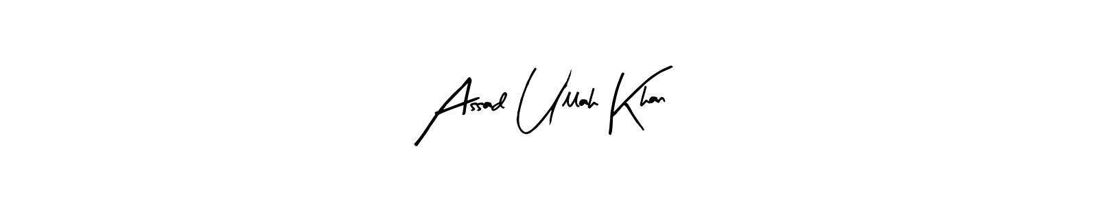 Make a beautiful signature design for name Assad Ullah Khan. With this signature (Arty Signature) style, you can create a handwritten signature for free. Assad Ullah Khan signature style 8 images and pictures png