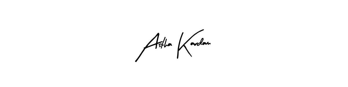How to make Astha Kardam name signature. Use Arty Signature style for creating short signs online. This is the latest handwritten sign. Astha Kardam signature style 8 images and pictures png