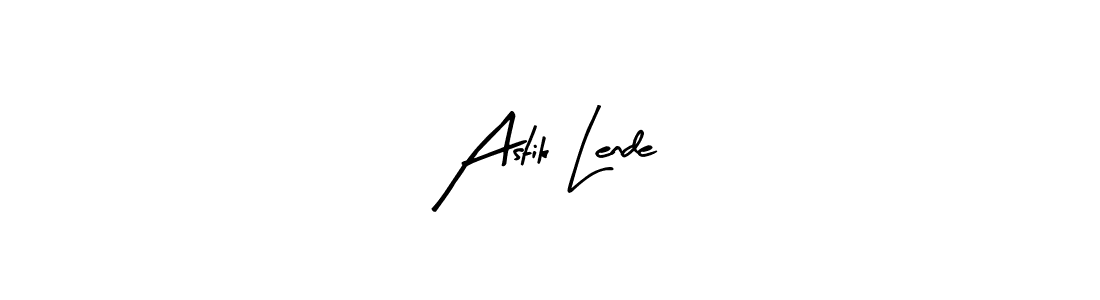 The best way (Arty Signature) to make a short signature is to pick only two or three words in your name. The name Astik Lende include a total of six letters. For converting this name. Astik Lende signature style 8 images and pictures png