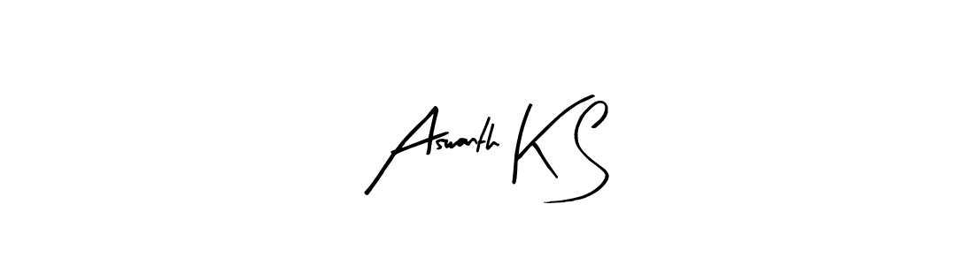 How to make Aswanth K S name signature. Use Arty Signature style for creating short signs online. This is the latest handwritten sign. Aswanth K S signature style 8 images and pictures png