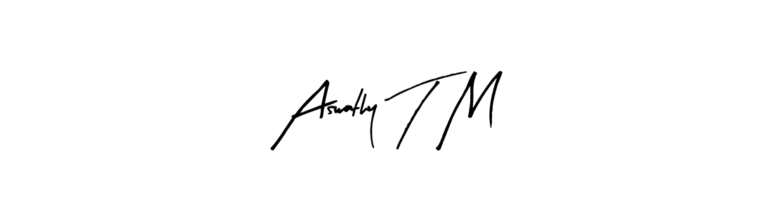You should practise on your own different ways (Arty Signature) to write your name (Aswathy T M) in signature. don't let someone else do it for you. Aswathy T M signature style 8 images and pictures png