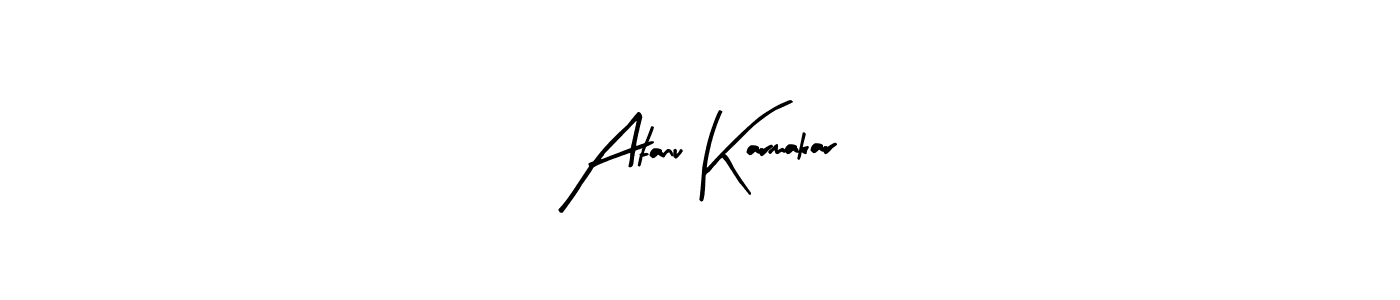Use a signature maker to create a handwritten signature online. With this signature software, you can design (Arty Signature) your own signature for name Atanu Karmakar. Atanu Karmakar signature style 8 images and pictures png