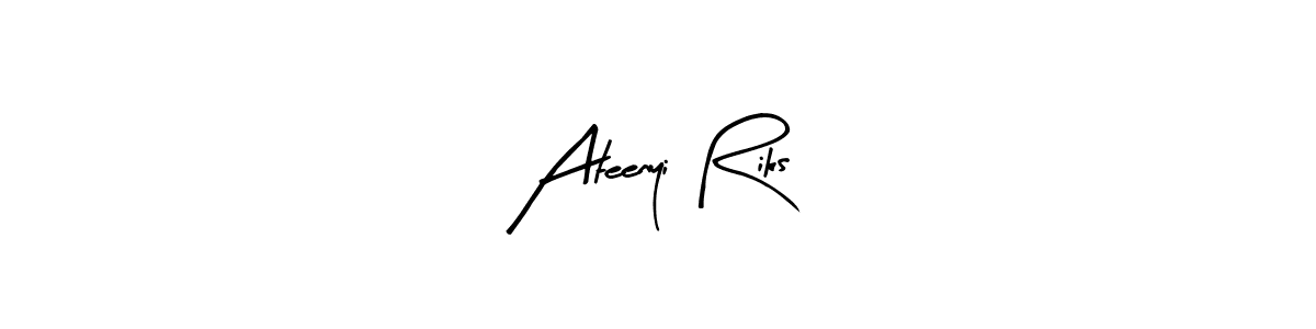 How to make Ateenyi Riks name signature. Use Arty Signature style for creating short signs online. This is the latest handwritten sign. Ateenyi Riks signature style 8 images and pictures png