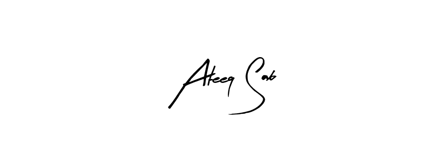 You can use this online signature creator to create a handwritten signature for the name Ateeq Sab. This is the best online autograph maker. Ateeq Sab signature style 8 images and pictures png