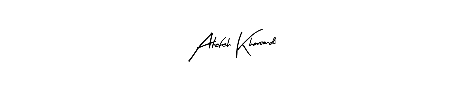 See photos of Atefeh Khorsandi official signature by Spectra . Check more albums & portfolios. Read reviews & check more about Arty Signature font. Atefeh Khorsandi signature style 8 images and pictures png