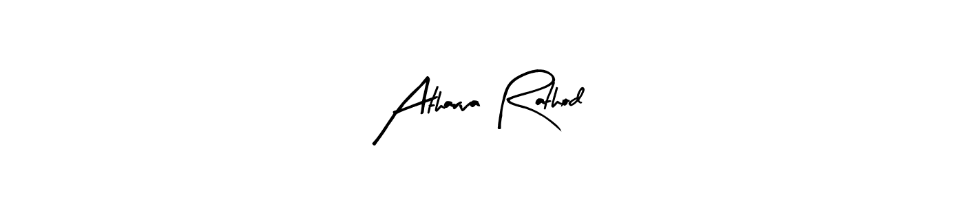 Arty Signature is a professional signature style that is perfect for those who want to add a touch of class to their signature. It is also a great choice for those who want to make their signature more unique. Get Atharva Rathod name to fancy signature for free. Atharva Rathod signature style 8 images and pictures png