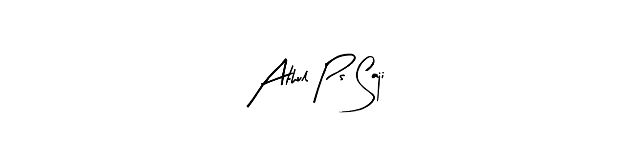 You should practise on your own different ways (Arty Signature) to write your name (Athul Ps Saji) in signature. don't let someone else do it for you. Athul Ps Saji signature style 8 images and pictures png