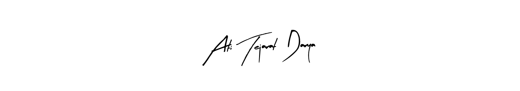 Use a signature maker to create a handwritten signature online. With this signature software, you can design (Arty Signature) your own signature for name Ati Tejarat Darya. Ati Tejarat Darya signature style 8 images and pictures png