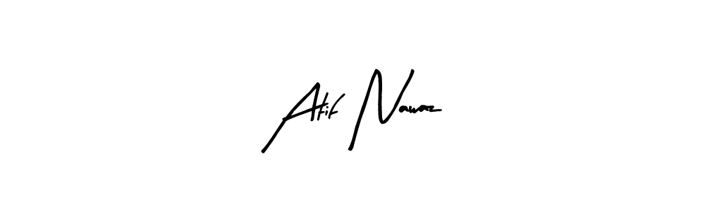 Similarly Arty Signature is the best handwritten signature design. Signature creator online .You can use it as an online autograph creator for name Atif Nawaz. Atif Nawaz signature style 8 images and pictures png