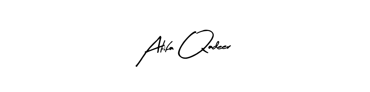 Arty Signature is a professional signature style that is perfect for those who want to add a touch of class to their signature. It is also a great choice for those who want to make their signature more unique. Get Atifa Qadeer name to fancy signature for free. Atifa Qadeer signature style 8 images and pictures png