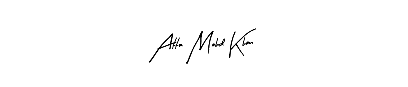 Similarly Arty Signature is the best handwritten signature design. Signature creator online .You can use it as an online autograph creator for name Atta Mohd Khan. Atta Mohd Khan signature style 8 images and pictures png